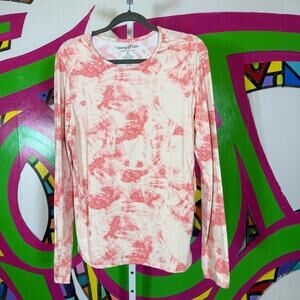 Hang Ten White and Orange Long Sleeve Tee, UV Protection UPF 50+. Size XL.